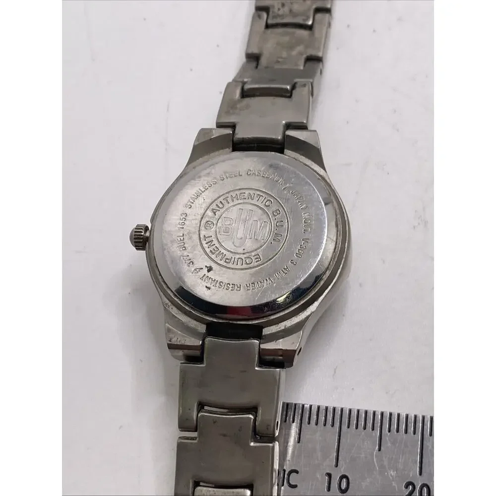 Vintage BUM Silver Tone Watch Works New Battery